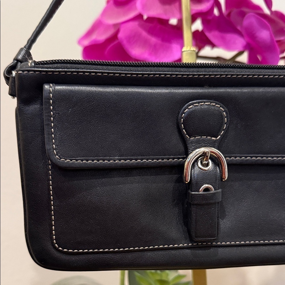 Coach leather Elegant Black Clutch wristlet mini bag wallet designer c fabric - Picture 2 of 8